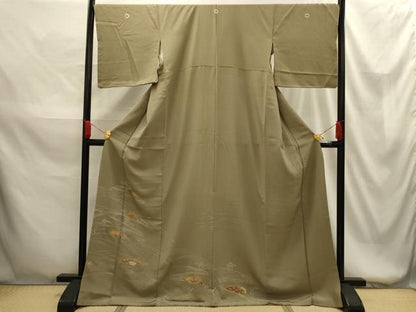平和屋着物■豪華色留袖 刺繍 流水籬文 金糸 金彩 正絹 逸品 AABG1510sx