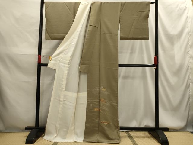 平和屋着物■豪華色留袖 刺繍 流水籬文 金糸 金彩 正絹 逸品 AABG1510sx