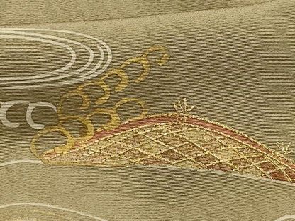 平和屋着物■豪華色留袖 刺繍 流水籬文 金糸 金彩 正絹 逸品 AABG1510sx
