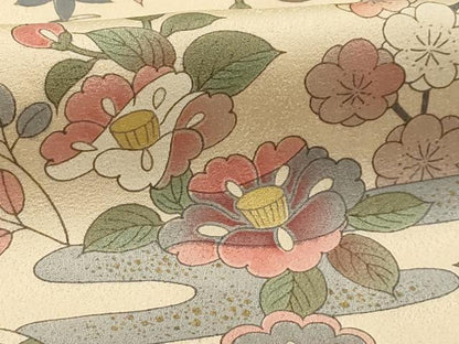 平和屋着物■上質な小紋 松竹梅風景文 正絹 逸品 AABG1511sx
