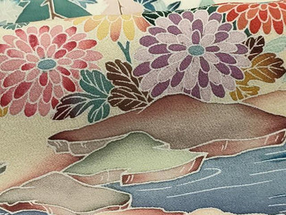 平和屋着物■豪華黒留袖　友禅　作家物　風景文　正絹　逸品　AABG1520sx