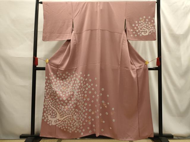 平和屋着物■訪問着 絞り 刺繍 流水舞花文 金彩 正絹 逸品 AABG1522sx