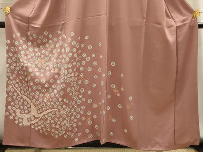 平和屋着物■訪問着 絞り 刺繍 流水舞花文 金彩 正絹 逸品 AABG1522sx