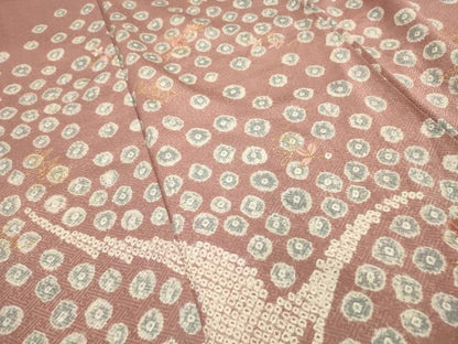 平和屋着物■訪問着 絞り 刺繍 流水舞花文 金彩 正絹 逸品 AABG1522sx