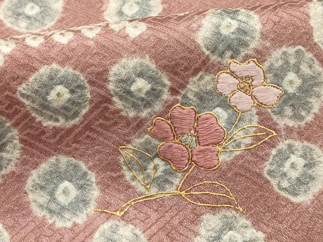 平和屋着物■訪問着 絞り 刺繍 流水舞花文 金彩 正絹 逸品 AABG1522sx