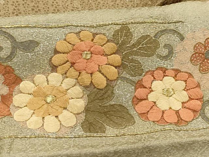 平和屋着物■訪問着 刺繍 霞花唐草文 暈し染め 金糸 正絹 逸品 AABG1523sx