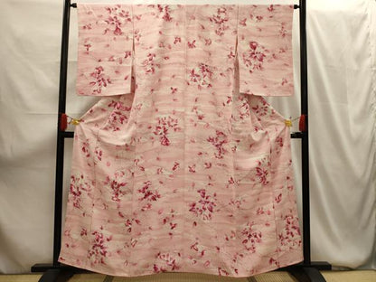 平和屋着物■上質な小紋 手描き 枝花文 正絹 逸品 AABG1535sx