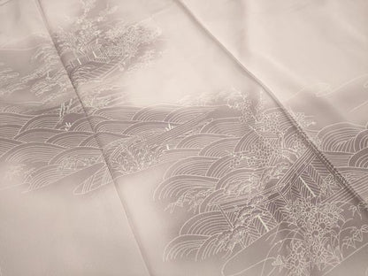 平和屋着物■訪問着 松竹梅立波風景文 暈し染め 正絹 逸品 AABG1546sx