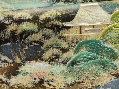平和屋着物■豪華黒留袖　作家物　風景文　金銀彩　正絹　逸品　AABG1552sx