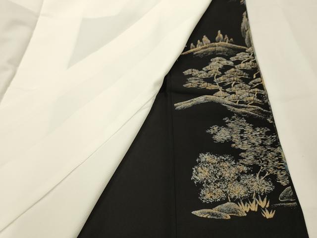 平和屋着物■豪華黒留袖　作家物　風景文　金銀彩　正絹　逸品　AABG1552sx
