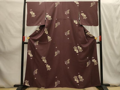 平和屋着物■上質な小紋 草花文 正絹 逸品 AABG1560sx