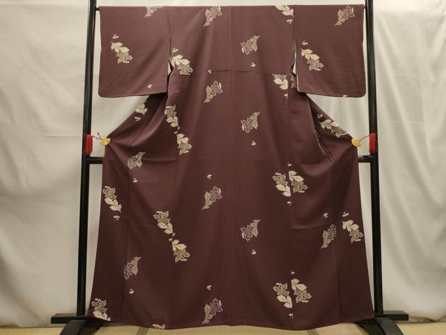平和屋着物■上質な小紋 草花文 正絹 逸品 AABG1560sx
