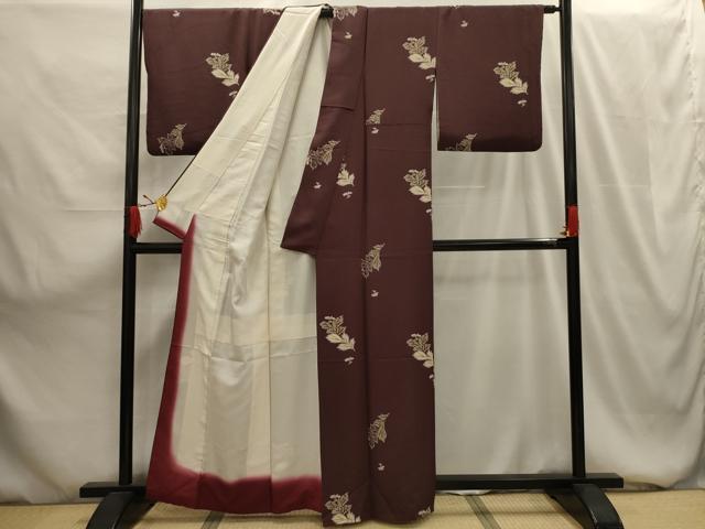 平和屋着物■上質な小紋 草花文 正絹 逸品 AABG1560sx