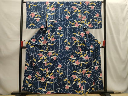 平和屋着物■上質な小紋 草花文 正絹 逸品 AABG1561sx