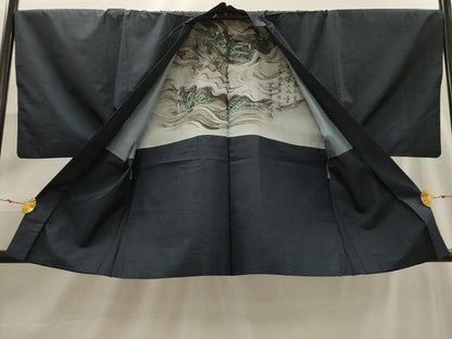 平和屋着物■男性 本場大島紬 アンサンブル 間道 正絹 逸品 AABG1563sx