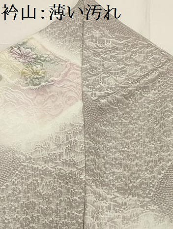 平和屋着物■上質な小紋 地紋起こし 雪輪花文 暈し染め 正絹 逸品 AABG1564sx