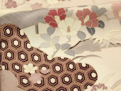 平和屋着物■訪問着 松竹梅風景文 暈し染め 銀彩 正絹 逸品 AABG1567sx