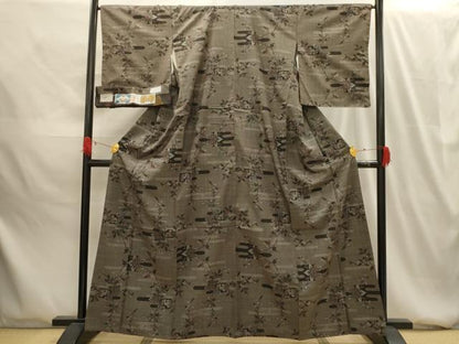 平和屋着物■本場大島紬　7マルキ　霞枝花文　証紙付き　正絹　逸品　AABG1571sx