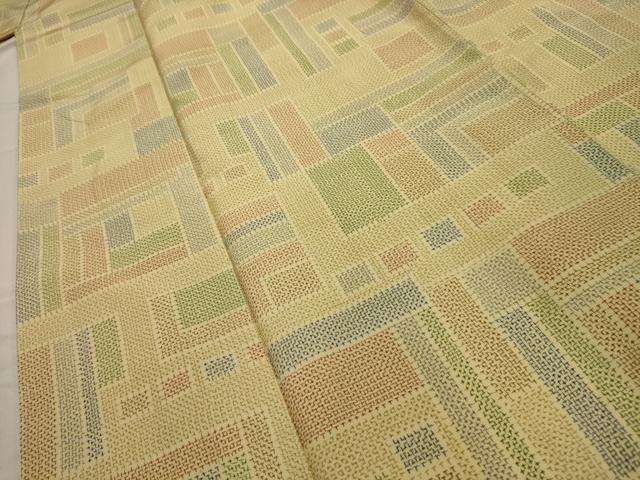 平和屋着物■上質な紬　幾何学文様　正絹　逸品　AABG1577sx