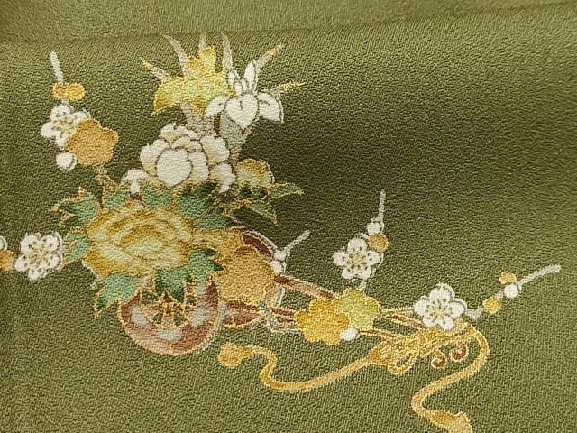平和屋着物■上質な小紋 花車文 金彩 正絹 逸品 AABG1582sx