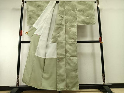 平和屋着物■小紋　扇面花文　暈し染め　洗える着物　AABG1622fy