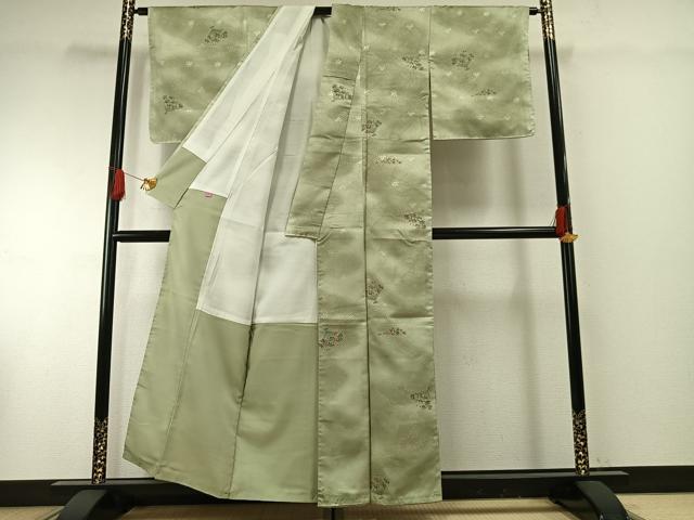 平和屋着物■小紋　扇面花文　暈し染め　洗える着物　AABG1622fy