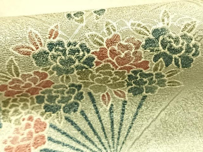 平和屋着物■小紋　扇面花文　暈し染め　洗える着物　AABG1622fy