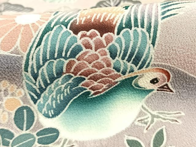平和屋着物■豪華黒留袖　花鳥文　暈し染め　金彩　正絹　逸品　AABG1639fy