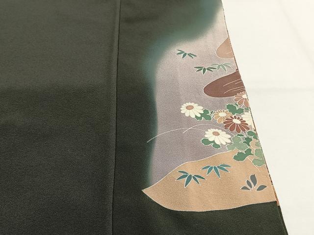 平和屋着物■豪華黒留袖　花鳥文　暈し染め　金彩　正絹　逸品　AABG1639fy