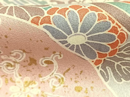 平和屋着物■訪問着 熨斗花文 暈し染め 金彩 正絹 逸品 AABG1643fy
