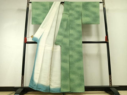 平和屋着物■上質な小紋 霞文 暈し染め 正絹 逸品 AABG1658fy