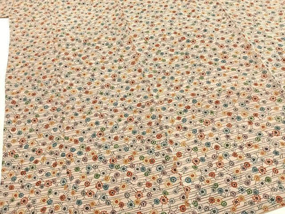 平和屋着物■上質な小紋 型染め 舞花文 正絹 逸品 AABG1661fy