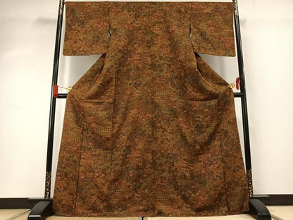 平和屋着物■上質な小紋 風景花文 正絹 逸品 未使用 AABG1663fy