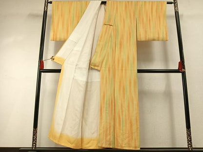 平和屋着物■上質な小紋 よろけ縞 暈し染め 正絹 逸品 AABG1671fy