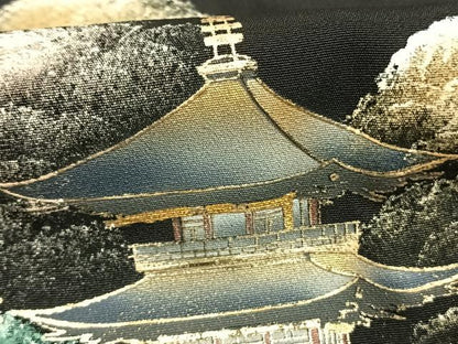 平和屋着物■豪華黒留袖　作家物　手描き　風景文　金彩　やまと誂製　正絹　逸品　AABG1698fy