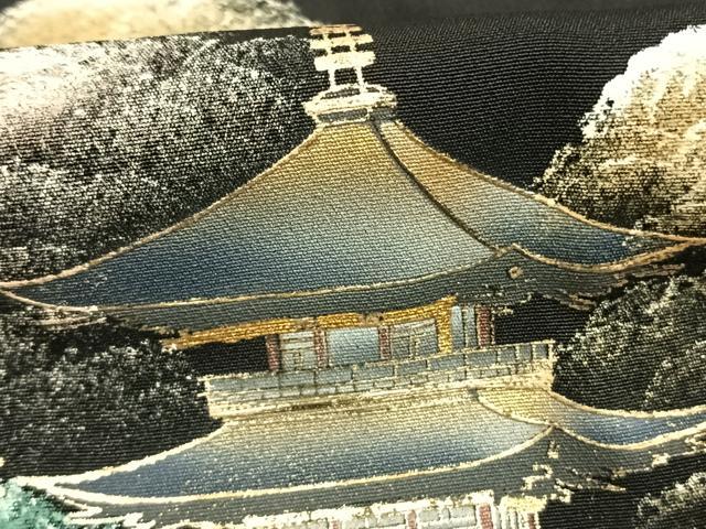 平和屋着物■豪華黒留袖　作家物　手描き　風景文　金彩　やまと誂製　正絹　逸品　AABG1698fy