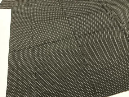 平和屋着物■上質な紬　井桁文様　黒地　正絹　逸品　AABG1704fy