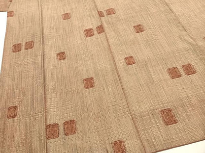 平和屋着物■上質な紬　幾何学文様　正絹　逸品　AABG1709fy