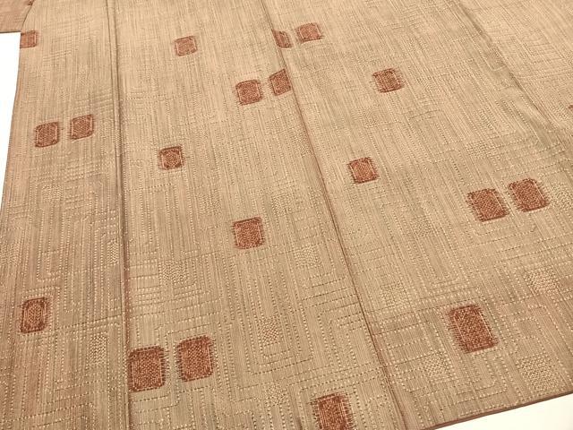 平和屋着物■上質な紬　幾何学文様　正絹　逸品　AABG1709fy