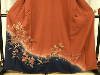 平和屋着物■訪問着 風景花文 暈し染め 金銀彩 正絹 逸品 AABG1720fy