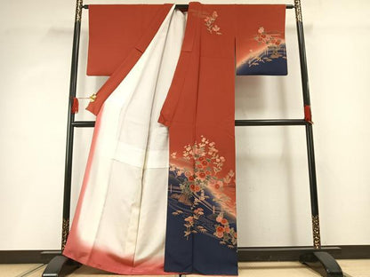 平和屋着物■訪問着 風景花文 暈し染め 金銀彩 正絹 逸品 AABG1720fy