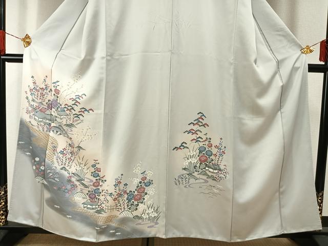 平和屋着物■訪問着 風景花文 暈し染め 金彩 正絹 逸品 AABG1721fy