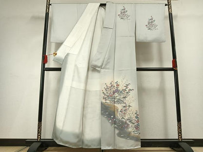平和屋着物■訪問着 風景花文 暈し染め 金彩 正絹 逸品 AABG1721fy