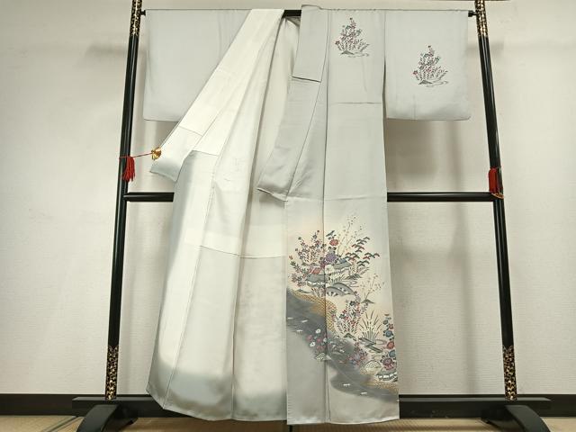 平和屋着物■訪問着 風景花文 暈し染め 金彩 正絹 逸品 AABG1721fy