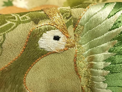 平和屋着物■豪華黒留袖　駒刺繍　花鳥文　金糸　金彩　正絹　逸品　AABG1724fy
