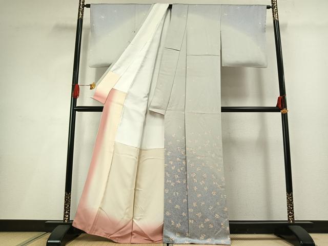 平和屋着物■訪問着 草花文 暈し染め 正絹 逸品 AABG1734fy