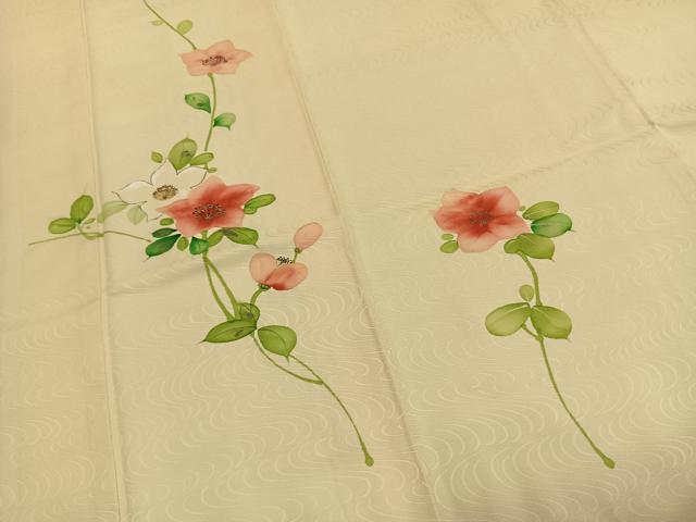 平和屋着物■訪問着 手描き 草花文 金彩 大丸扱い 洗える着物 AABG1736fy