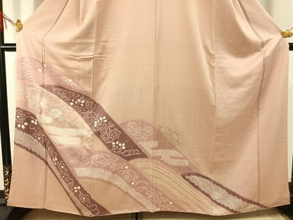 平和屋着物■訪問着 中国三大刺繍 相良刺繍 絞り 草花文 正絹 逸品 AABG1747fy