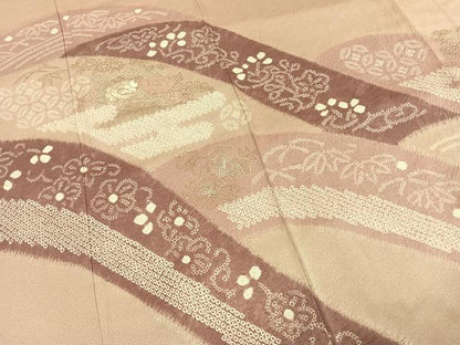 平和屋着物■訪問着 中国三大刺繍 相良刺繍 絞り 草花文 正絹 逸品 AABG1747fy
