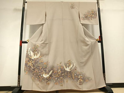 平和屋着物■訪問着 花鳥文 暈し染め 金彩 正絹 逸品 AABG1748fy